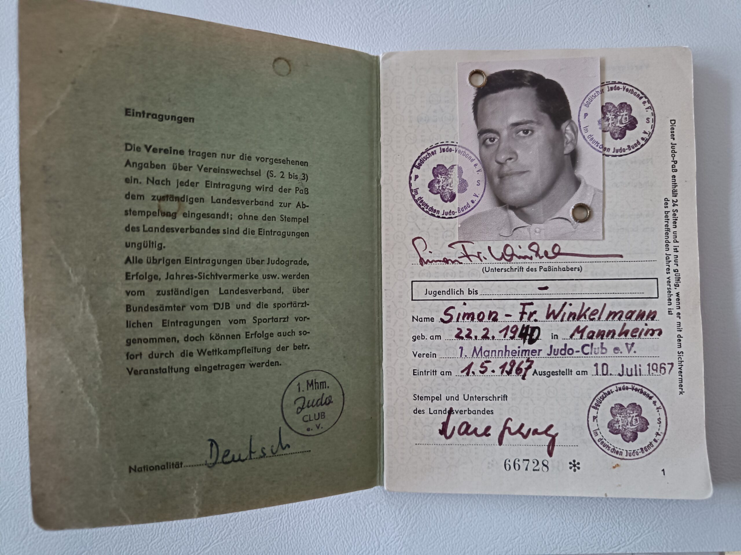 Mehr über den Artikel erfahren Simon Winkelmann: 58 Jahre Engagement mit Herz im 1. Mannheimer Judo-Club